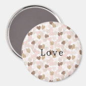 Roze Crème Bruine Harten Liefde Magneet (Voorkant / Achterkant)