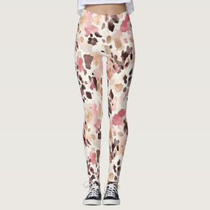 Roze Crème Bruine Luipaard  Leggings