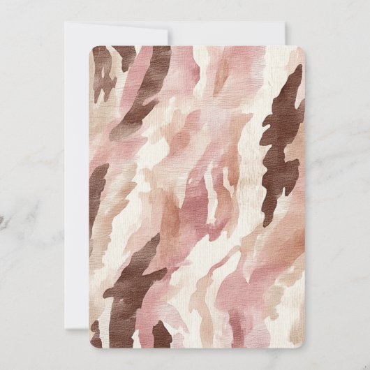 Roze Crème Chocolade Bruin Abstract Baby shower Kaart (Achterkant)