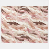 Roze Crème Chocolade Bruin Abstract Fleece Deken (Voorkant (Horizontaal))