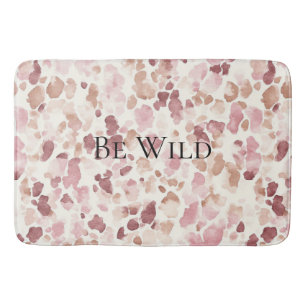 Roze Crème Chocolade Bruin Abstract Luipaarddier Badmat