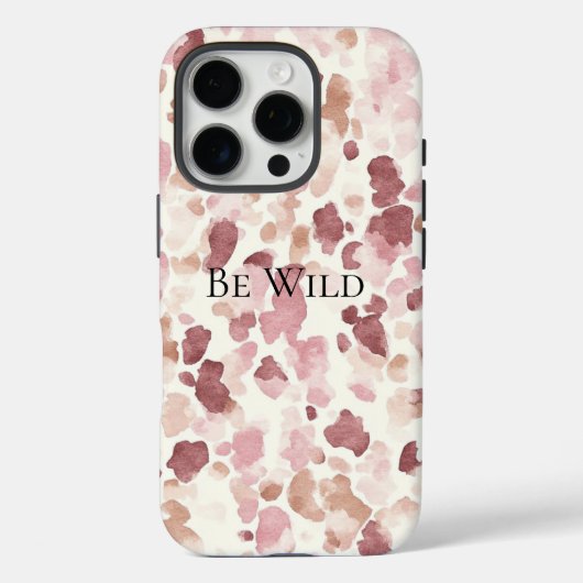 Roze Crème Chocolade Bruin Abstract Luipaarddier Case-Mate iPhone Case (Achterkant)