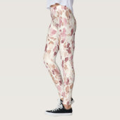 Roze Crème Chocolade Bruin Abstract Luipaarddier Leggings (Links)