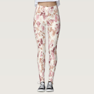Roze Crème Chocolade Bruin Abstract Luipaarddier Leggings
