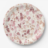Roze Crème Chocolade Bruin Abstract Luipaarddier Papieren Bordje (Voorkant)
