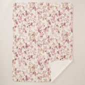 Roze Crème Chocolade Bruin Abstract Luipaarddier Sherpa Deken (Voorkant)