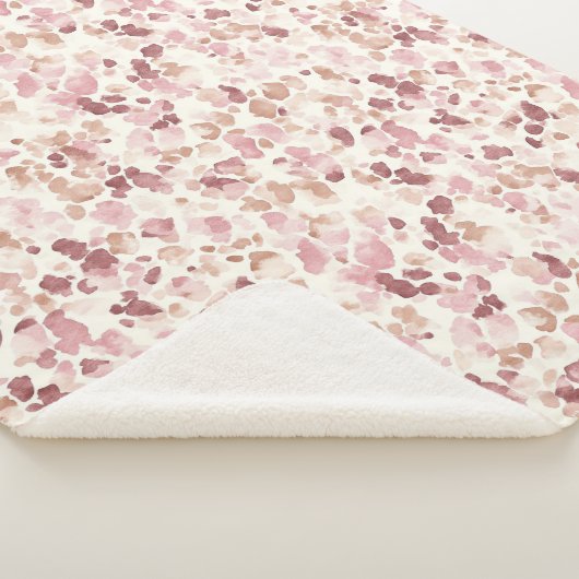 Roze Crème Chocolade Bruin Abstract Luipaarddier Sherpa Deken (3/4)
