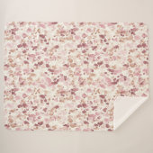 Roze Crème Chocolade Bruin Abstract Luipaarddier Sherpa Deken (Voorkant (horizontaal))
