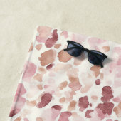 Roze Crème Chocolade Bruin Abstract Luipaarddier Strandlaken (In situ)