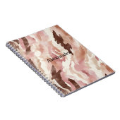 Roze Crème Chocolade Bruin Abstract Notitieboek (Rechterzijde)