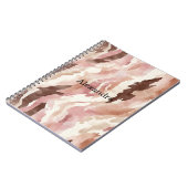 Roze Crème Chocolade Bruin Abstract Notitieboek (Linkerzijde)