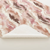 Roze Crème Chocolade Bruin Abstract Sherpa Deken (3/4)