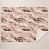 Roze Crème Chocolade Bruin Abstract Sherpa Deken (Voorkant (horizontaal))