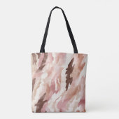 Roze Crème Chocolade Bruin Abstracte Kerst Tote Bag (Achterkant)
