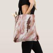 Roze Crème Chocolade Bruin Abstracte Kerst Tote Bag (Dichtbij)
