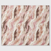 Roze Crème Chocolade Bruin Abstracte Verjaardag Cadeaupapier (Vlak)