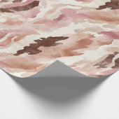 Roze Crème Chocolade Bruin Abstracte Verjaardag Cadeaupapier (Hoek)