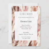 Roze Crème Chocolade Bruin Abstracte Verjaardag Kaart (Voorkant)