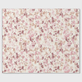 Roze Crème Chocolade Bruin Luipaard Dier Verjaarda Cadeaupapier (Vlak)