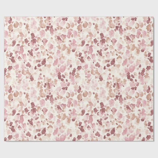 Roze Crème Chocolade Bruin Luipaard Dier Verjaarda Cadeaupapier (Vlak)