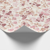 Roze Crème Chocolade Bruin Luipaard Dier Verjaarda Cadeaupapier (Hoek)