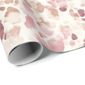 Roze Crème Chocolade Bruin Luipaard Dier Verjaarda Cadeaupapier (Rol Hoek)