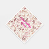 Roze Crème Chocolade Bruin Luipaard Dier Verjaarda Servet (Hoek)