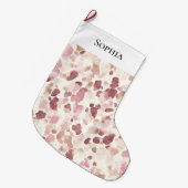 Roze Crème Chocolade Bruin Luipaard Kerstmis Grote Kerstsok (Voorkant (Hangend))