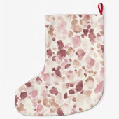 Roze Crème Chocolade Bruin Luipaard Kerstmis Grote Kerstsok (Achterkant)