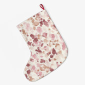 Roze Crème Chocolade Bruin Luipaard Kerstmis Grote Kerstsok (Achterkant (Hangend))