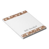 Roze Crème Chocolade Bruine Hartjes Notitieblok (Schuin)
