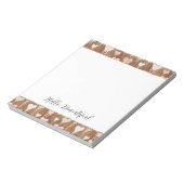 Roze Crème Chocolade Bruine Hartjes Notitieblok (Linkerzijde)