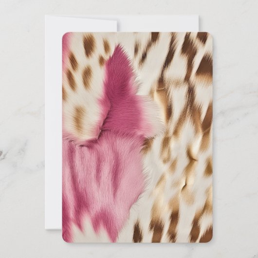 Roze Crème Cowgirl Koeienhuid Verjaardag Kaart (Voorkant)