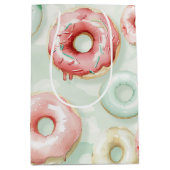 Roze Crème Donuts Verjaardag Medium Cadeauzakje (Voorkant)