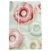 Roze Crème Donuts Verjaardag Medium Cadeauzakje (Achterkant)