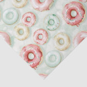 Roze Crème Donuts Verjaardag Tissuepapier (Detail)