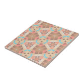 Roze crème en bruin Abstract geometrisch patroon Tegeltje (Zijkant)