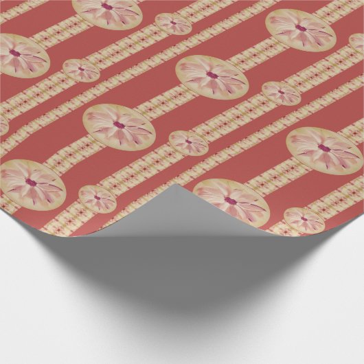 Roze crème en Rozen Floral Cadeaupapier (Hoek)