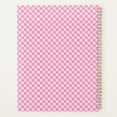 Roze Crème Geruite Monogram Persoonlijk Planner (Achterkant)