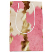 Roze Crème Goud Koeienhuid Medium Cadeauzakje (Voorkant)