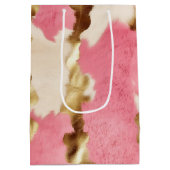 Roze Crème Goud Koeienhuid Medium Cadeauzakje (Achterkant)