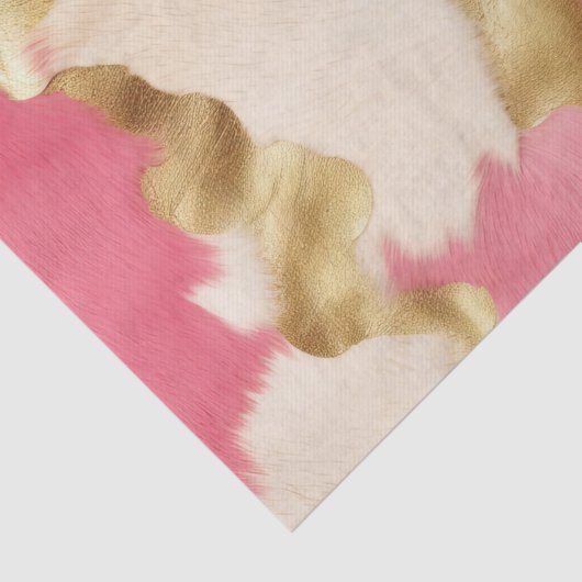 Roze Crème Goud Koeienhuid Tissuepapier (Detail)