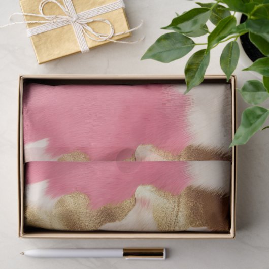 Roze Crème Goud Koeienhuid Tissuepapier (Geschenk)