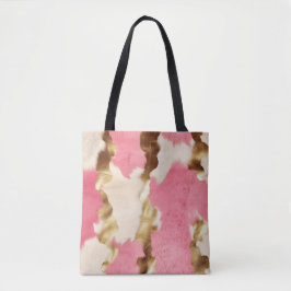 Roze Crème Goud Koeienhuid Tote Bag