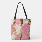 Roze Crème Goud Koeienhuid Tote Bag (Achterkant)