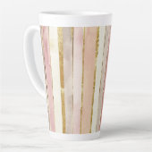 Roze Crème Gouden Blush Strepen Latte Mok (Linkerhoek)
