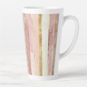 Roze Crème Gouden Blush Strepen Latte Mok (Rechts)