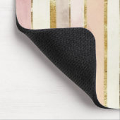 Roze Crème Gouden Blush Strepen Muismat (Hoek)