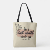 Roze Crème Grappige Kat Uitstelpen Luie Vrouw Tote Bag (Achterkant)