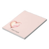 Roze Crème Hart Ballon Notitieblok (Linkerzijde)